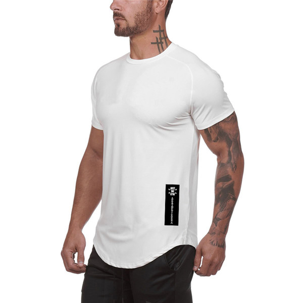 Brand Hight quality Solid color t shirt men Breathable Mesh O-neck Gym clothing Slim fit casual men t-shirts plus size M-2XL