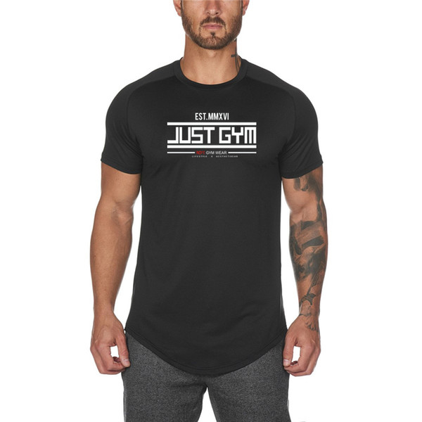 New Fashion Solid Color T Shirt Men Fast Dry Compression Breathable Mens Short Sleeve Fitness t-shirt Gym Tight Casual Tees Tops