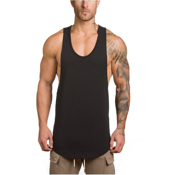 Brand gym clothing Plain singlet canotte bodybuilding stringer tank top men fitness T shirt muscle sleeveless vest Tanktop