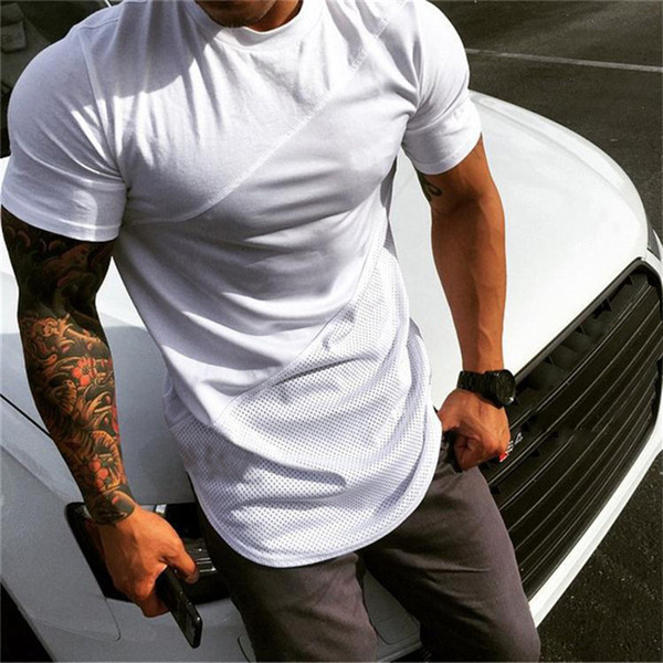 Brand Mens muscle T shirt bodybuilding fitness men tees tops cotton Mesh singlets Plus size Training T-Shirt Sports Short Sleeve Tshirt