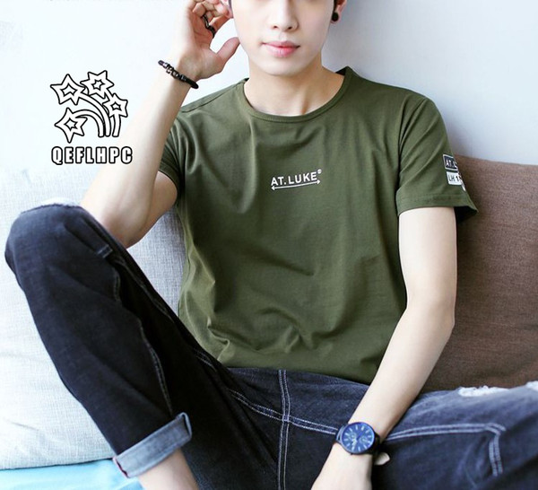 Man's T-shirt Short sleeve Spring summer Casual fashion men's T-shirts 95% cotton Men's Tees Crew Neck Men's Clothing black white A819