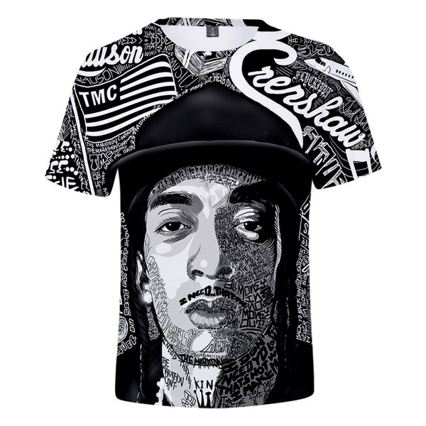 E-BAIHUI 3D Nipsey Hussle Print Summer T-shirts Women/Men Clothes Casual Hot Sale New Short Sleeves tshirts Plus Size 4XL