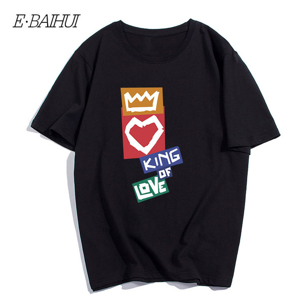 E-BAIHUI Love Lion King of The Jungle T-Shirt Print Men'S Funny Tee Casual Fashion Comfortable Crew Neck T-shirt T-114