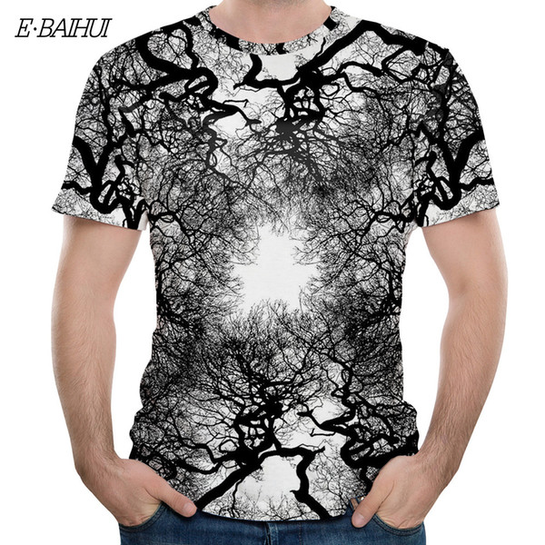 E-BAIHUI 3D Branch Printing T shirt Men Funny Short Sleeve Streetwear Hip Hop Tops Tees Casual Mens T-shirts 465