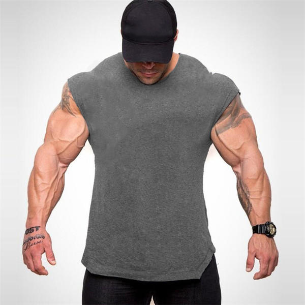 New Bodybuilding Men Clothing Summer Gym tank top men hip hop streetwear workout Sleeveless T shirt Fitness tee shirt homme