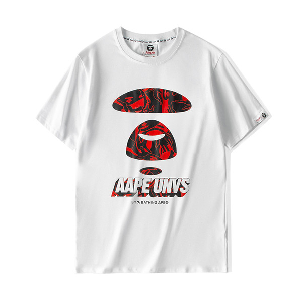 AApe T Shirts Hip Hop Mens Designer T Shirts Ape Mens Womens High Quality Short Sleeve Black White Size M-2XL