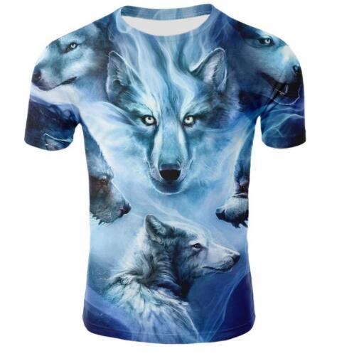 Sondirane Fashion 3D Animal Wolf Funny T-shirt Summer Short Sleeve Glow in the Dark T Shirts Good Quality Cheap Clothing Tees