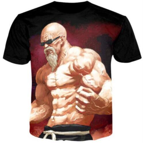 Sondirane 2018 Summer T Shirts Women/Men Anime Print Dragon Ball 3D T-Shirt Oogway Tees Master Roshi Men Cartoon Streetwear Tops