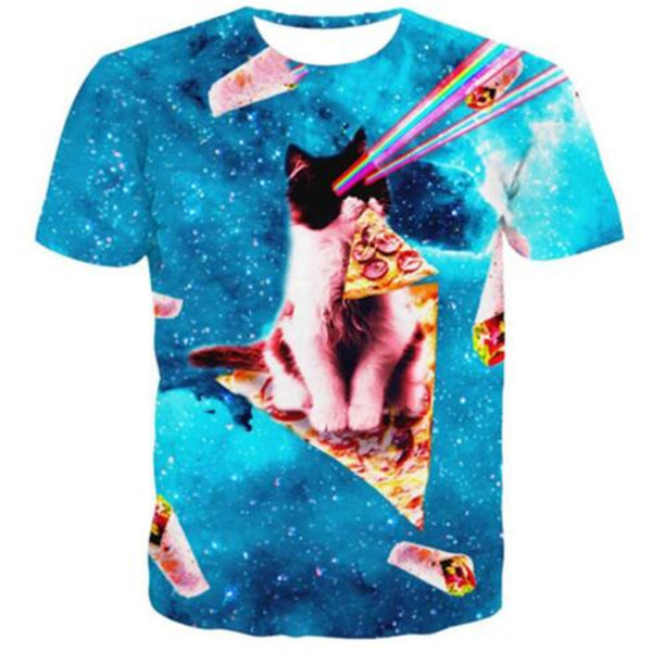 Sondirane Design Laser Cat Animal 3D Print Women/Men's Short SleeveT-Shirt Summer Quick Dry Tops Hip Hop Style Clothign Tees