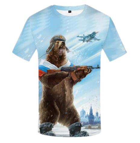 Sondirane Design Russia T-shirt Bear Shirts War Tshirt Military Clothes Funny Tees Tops Men/Women Short Sleeve 2018 Cool Tee