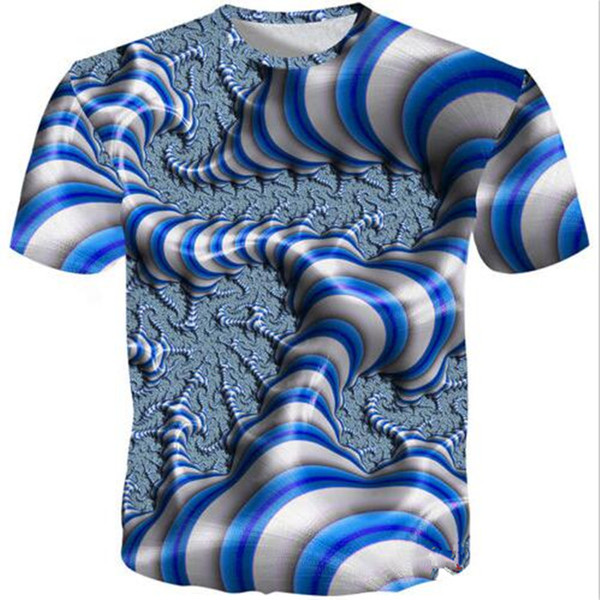 Sondirane New Fashion Men/Women's Hypnosis Line 3D Print Creative Funny T-Shirt Casual Short Sleeve Tops Quick Dry Tees Clothing Plus Size