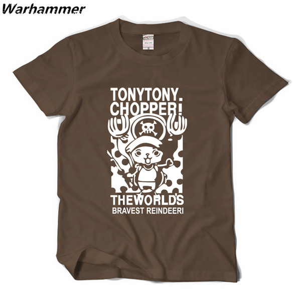 ONE PIECE T-Shirts Tony Chopper The World's Bravest Reindeeri Japan's Anime Tee Shirt Homme O-Neck Cotton Short Sleeved EU Size Casual Tees