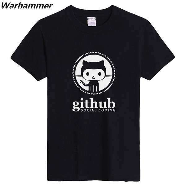 Warhammer GEEK Linux Programmer Github Social Coding Geeky Mens Fashion T shirts O-neck 100%Cotton 220grs Boys Solid T-shirt Black Drop Ship