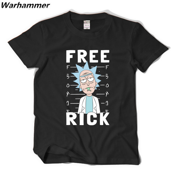 Free Rick 2017 New Arrival Anime Style Rick and Morty Cotton 3D Shirt O-Neck Short Sleeve MenT Shirt Rick Morty Fan Tee Shirt Homme XXL Navy