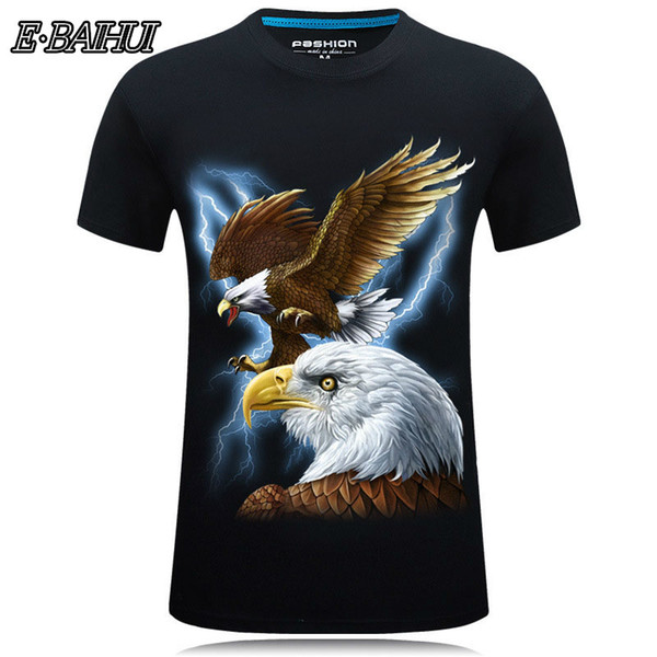 E-BAIHUI 3D T-shirt Luxury Fashion Summer Short Sleeve Hip Hop Eagle Print Funny T-Shirts Plus Size Casual Tops 5XL 6XL Homme T-27