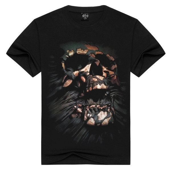 E-BAIHUI Summer Skulls T-Shirts Funny 3D Print Men Cotton Short Sleeve T-shirt Men Casual Tops Brand Clothing Tees DX-17