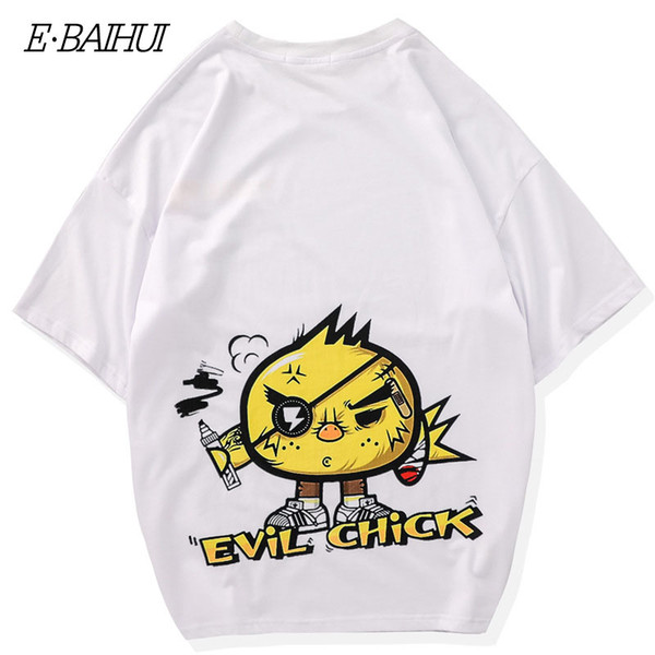 E-BAIHUI 2019 Summer Mens T-shirt Evil Character Hip Hop Rock T-shirt Homme Cotton Short Sleeve Fashion Tops Tees S9001-1