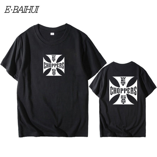 E-BAIHUI Fashion T Shirt Men West Coast Choppers Print T-Shirt O-Neck T-Shirt Cotton Short Sleeve Summer Tops Tees W0158