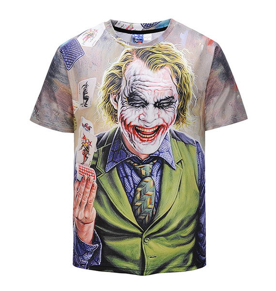 European Size Men's Summer Magician 3D Printing T-shirt Men's Fittings Loose Fashion Large Size T-shirt Size S-2XL