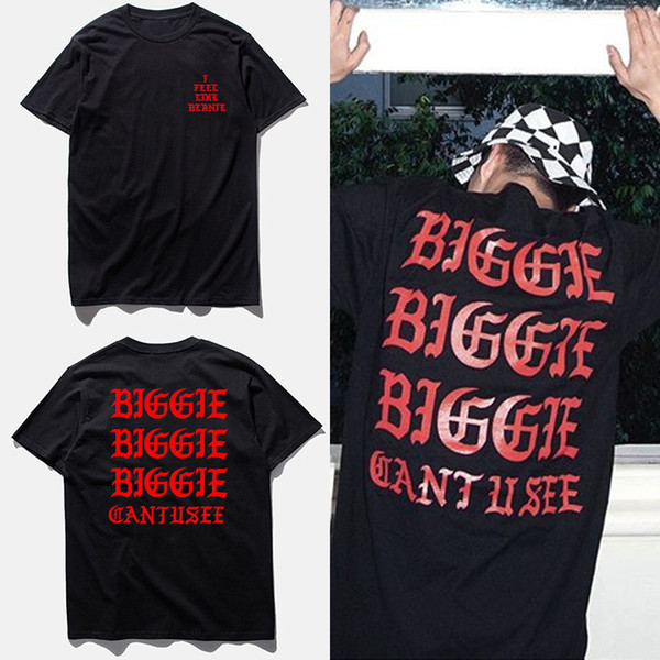 Men's Cotton O-Neck T-shirt KANYE Same Paragraph Letter Printed BIGGIE Loose Large Size Short-sleeved Fashion T-shirt