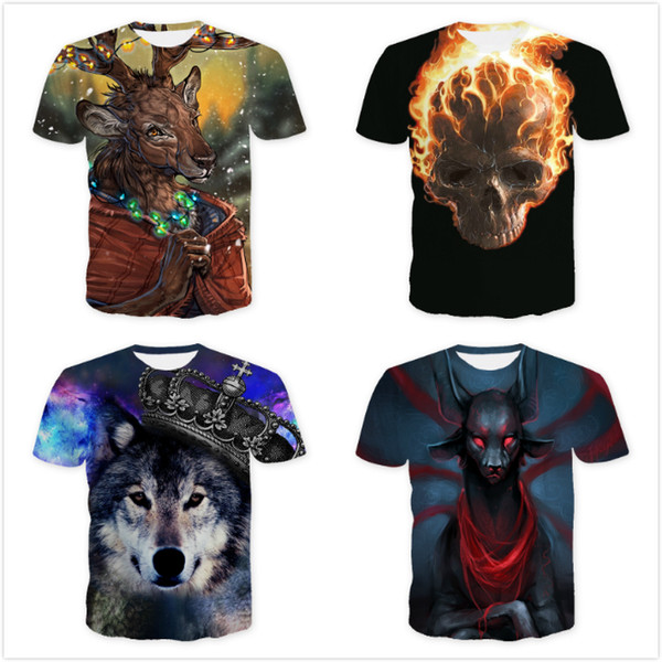 Men's Large Size Fashion 3D Double-sided Printing T-shirt Youth Street Cotton Comfort Summer T-shirt Asian Size S-3XL