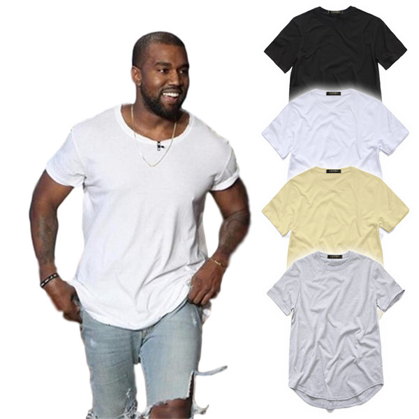 Fashion t shirts for men extended t shirt longline hip hop tee shirts women justin bieber swag clothes harajuku rock tshirt homme TX135 F3