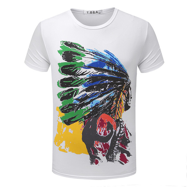 Men's T shirt Fashion Brand Indian Print ZSIIBO clothing 6 Color M-3XL Size t shirt men casual t-shirts BTS gym clothing CrossFit TX80-F