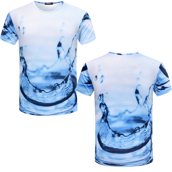 Fashion New 3D Water T shirts for Men Casual Shorts Sleeve crew Neck t-shirt Brand Tops Tees loose fit tshirt TX91 RF