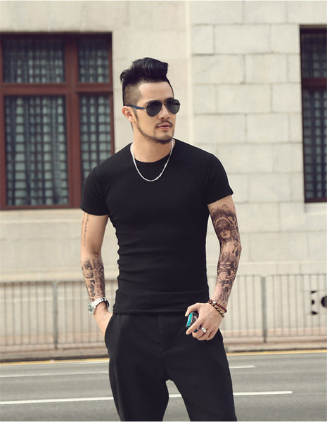 Men's T shirt Fashion ZSIIBO Brand New clothing Solid 6 Colors M-3XL Size t shirt men fitness t-shirts BTS gym clothing CrossFit TX95-F