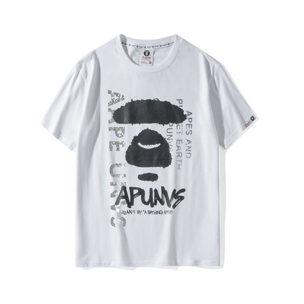 Aape T Shirt Mens Designer Best Quality Cotton Short Sleeves Summer Mens Designer Letter Printing Tees Black White Gray 3 Colors