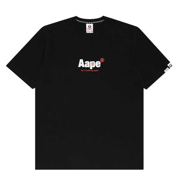 Aape Mens Short Sleeve Summer Personality Ape Human Head Letter Print T Shirt Designer Trends Round Neck Short Sleeve T Shirt