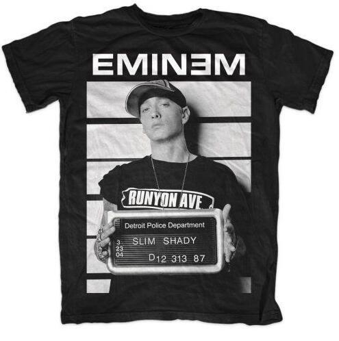 Eminem SLIM SHADY Letters Printed Tshirt High Quality 100% Cotton Short Sleeve Tops Summer Male Crew Neck Tees