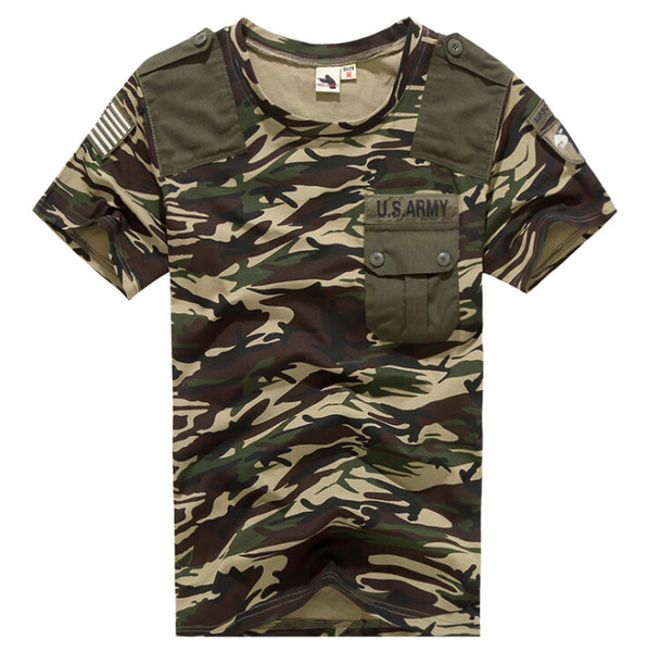 Camouflage Summer T shirt Men Quick Dry Breathable Combat T-Shirt Outdoor Sport Hunting Tshirt With Pocket