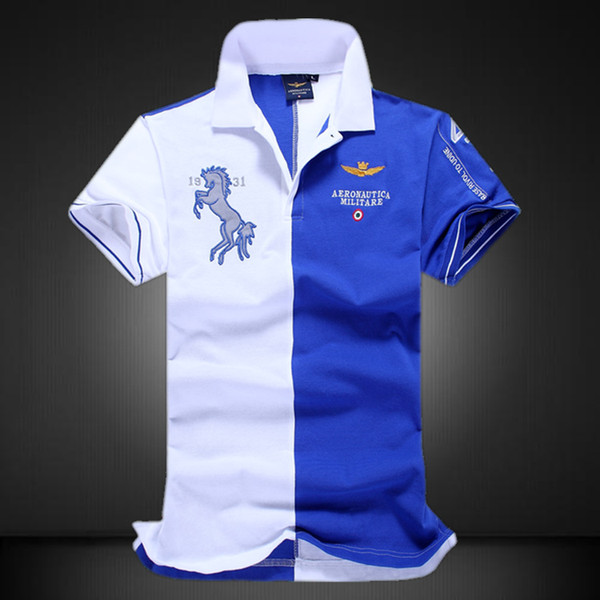 Horse Printed Mens Polo Shirts Short Sleeve Tops Turn Down Collar Summer Male Shirt Free Shipping