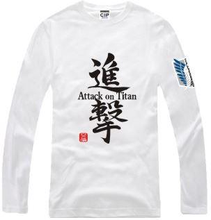 Shanghai Story new arrival long sleeve t shirt japaese anime Attack on Titan Scouting Legion letter printed t shirt 100% cotton 6 color