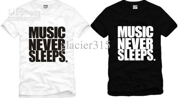 Free shipping new arrival Music Never Sleeps Printed music t-shirts fasion Jason Chen Music t-shirt 100% cotton 6 colors size: S-XXXL