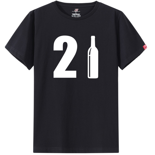 2 Bottles of Wine Men's Funny T-Shirt T Shirt For Men 2019 Short Sleeve Cotton Casual Top Tee Camisetas Hombre