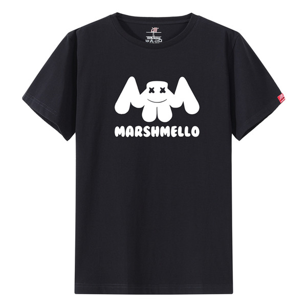 High quality Marshmello T shirt men T shirt 100% Cotton clothing men wolf sports hip hop t shirt men