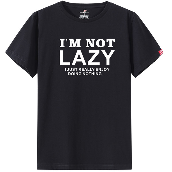 100% Cotton Men short sleeve T-Shirt i'm not lazy i just enjoy doing nothing streetwear hip hop funny t shirt Tops Tees homme