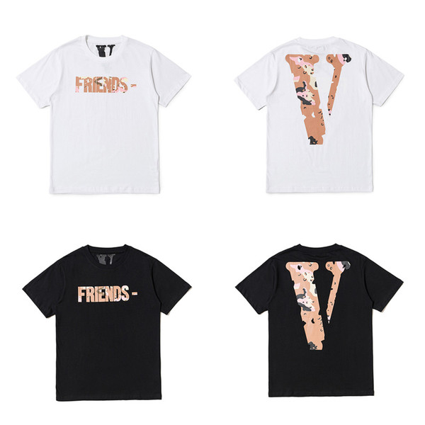 Vlone Mens Designer T Shirt Vlone Friends Men Women T Shirt Best Quality Black White T Shirt Tees Size S-XL