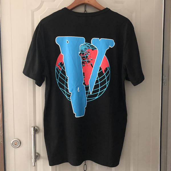 Vlone T Shirt Streetwear Men Women Hip Hop T Shirt Vlone Earth Printed Mens Designer T shirt V Tees