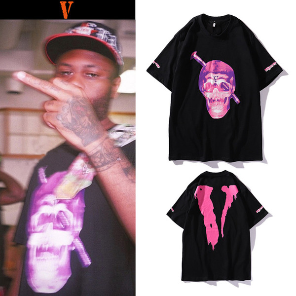 Vlone T Shirt High Quality Men Women Hip Hop Streetwear T Shirt Vlone Human Skeleton Mens Designer T shirt Tees