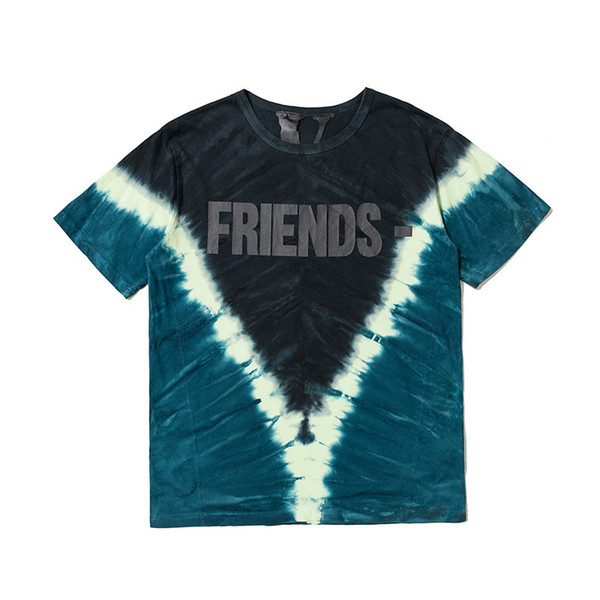 Vlone Mens Designer T Shirt Vlone Houston Pop Up Friends Tie Die Men Women T Shirt High Quality T Shirt Tees Size S-XL