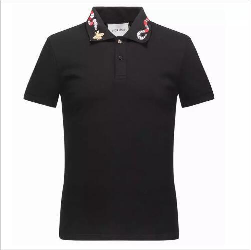 Spring Luxury Italy Tee T-Shirt Designer Polo Shirts High Street Embroidery Garter Snakes Little Bee Printing Clothing Mens Brand Polo Shirt