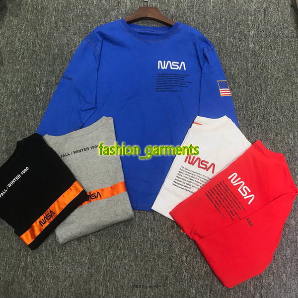 Brand New HERON PRESTON Nasa Heavy Jersey HP T-shirt Hip-Hop long sleeve round collar T-shirt long men women designer Long sleeve