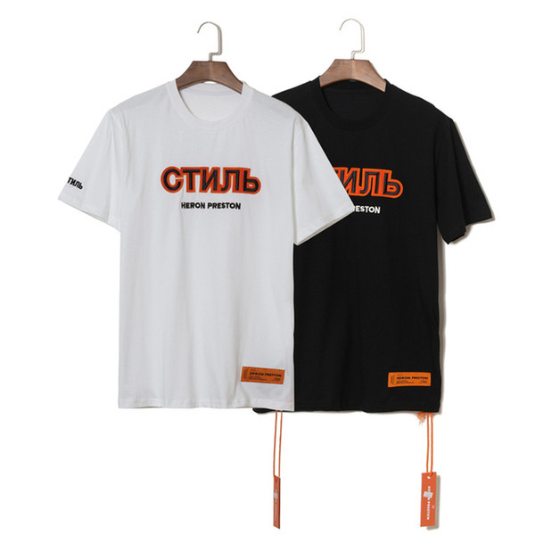 h1:1 Heron Preston T Shirt Men DSNY Hip Hop Oversize Season6 Classic Fashion Russian Letters Cotton T-Shirt Men Cloth