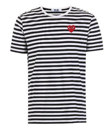 CDG PLAY commes mens designer t shirts OFF With Heart sport tee Shirts des garcons White Pablo stripe Shirts For Summer vetements