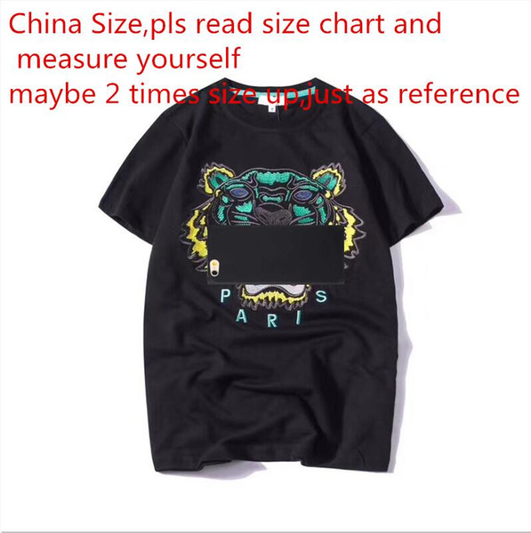 2018 Summer Designer T Shirts For Men Tops Tiger Head Letter Embroidery T Shirt Mens Clothing Brand Short Sleeve Tshirt Women Tops S-2XL