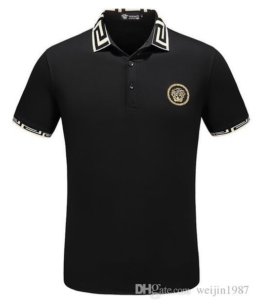 new2018 Italy designer polo shirt t shirts Luxury Brand snake bee floral embroidery mens polos High street fashion stripe print polo T-shirt