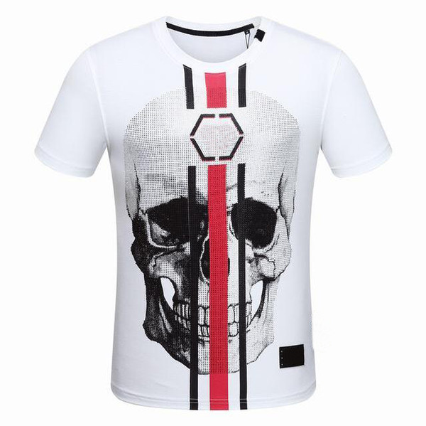 2018 Newest Fashion Summer T Shirt Skulls Printing Cotton T-shirt Casual Men Short Sleeve O-Neck Tees Teenager Hot Tops D30